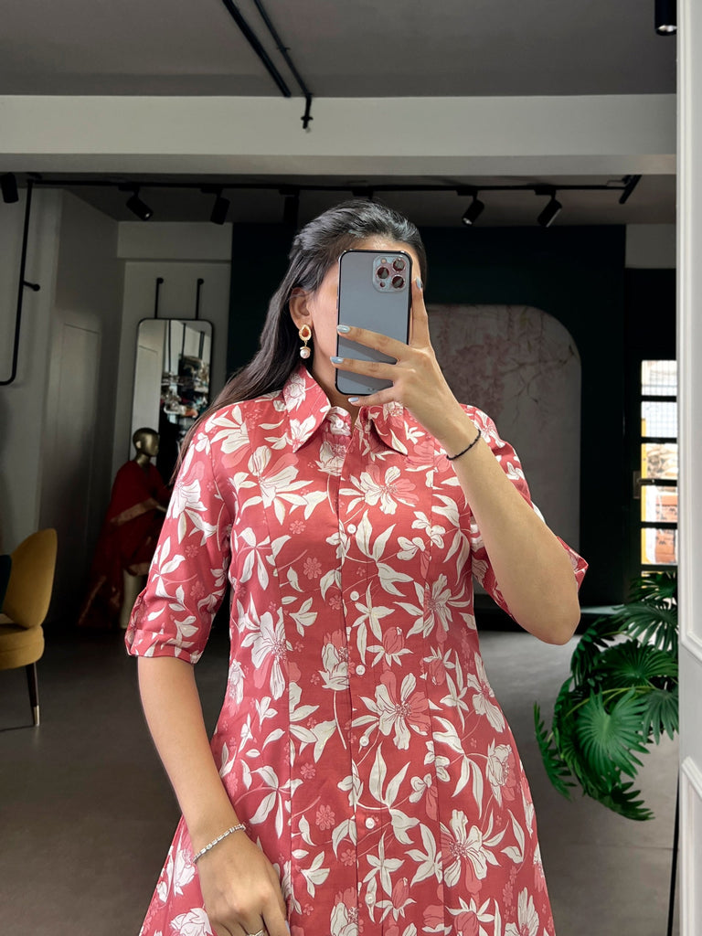 Carmine Printed Top & Bottom Set Clothsvilla