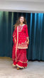 Load image into Gallery viewer, Carmine Red Elegant Faux Georgette 3-Piece Sharara Set with Thread &amp; Sequin Work ClothsVilla