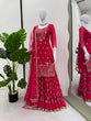 Load image into Gallery viewer, Carmine Red Elegant Faux Georgette 3-Piece Sharara Set with Thread &amp; Sequin Work ClothsVilla