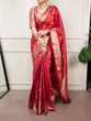 Load image into Gallery viewer, Carmine Red Traditional Kasavu Saree ClothsVilla
