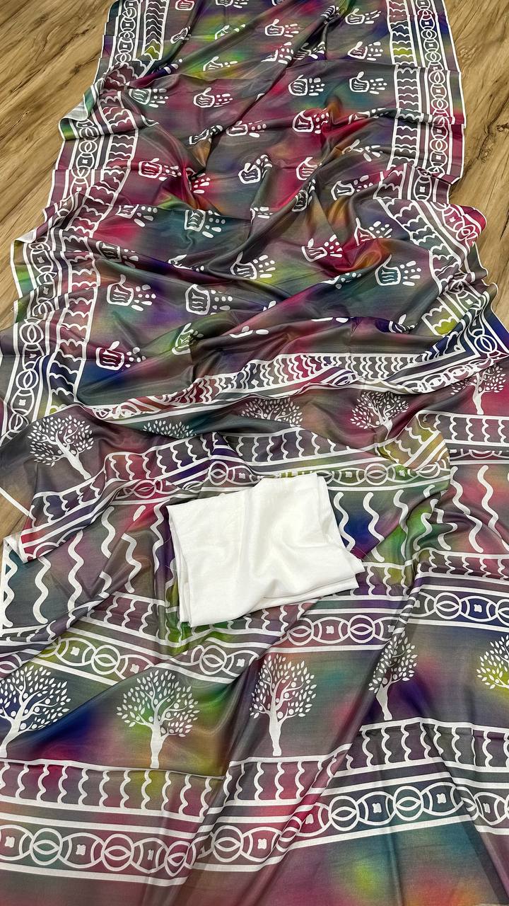 Celebrate Holi in Style with Our Vibrant Digital Print Dola Silk Sarees ClothsVilla