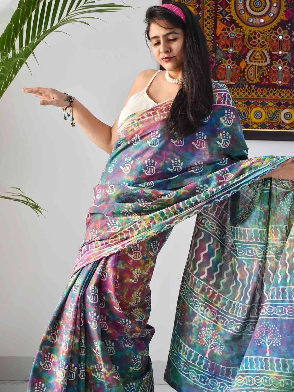 Celebrate Holi in Style with Our Vibrant Digital Print Dola Silk Sarees ClothsVilla Main image
