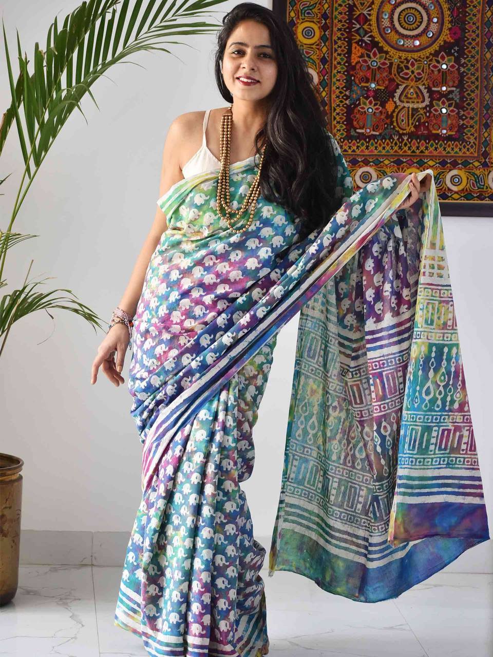 Celebrate Holi in Style with Our Vibrant Digital Print Dola Silk Sarees ClothsVilla Main image