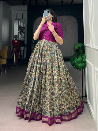 Chanderi Cotton Dress with Zari Weaving Koti