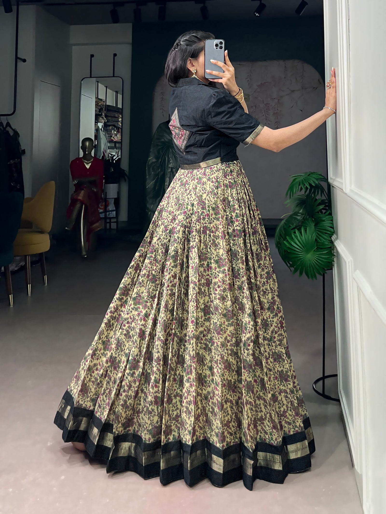Chanderi Cotton Dress with Zari Weaving Koti