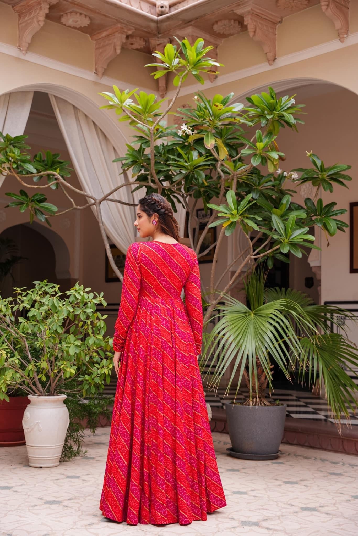Cherry Pink Dream: 3-Piece Designer Suit with Crop Top, Palazzo Pants & Shrug ClothsVilla