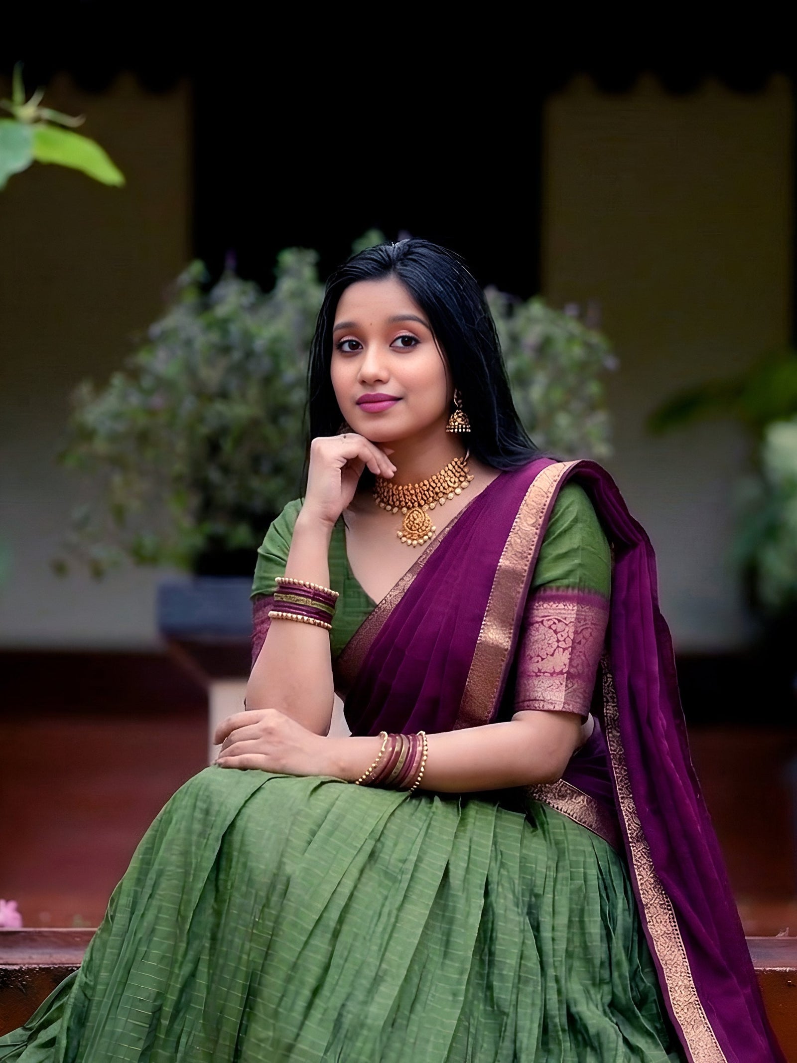 Chex Zari Weaving Lehenga Set ClothsVilla