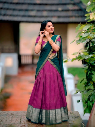 Chex Zari Weaving Lehenga Set ClothsVilla