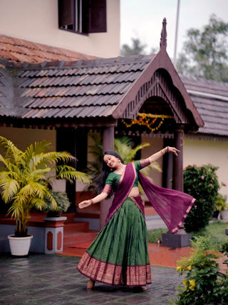 Chex Zari Weaving Lehenga Set ClothsVilla