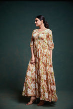 Load image into Gallery viewer, Chic Brown Georgette Dress with Elegant Prints – Ready to Wear ClothsVilla