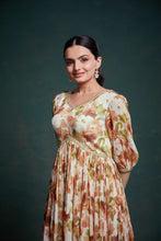 Load image into Gallery viewer, Chic Brown Georgette Dress with Elegant Prints – Ready to Wear ClothsVilla