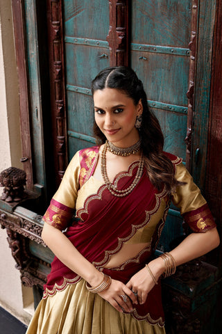 Chiku Cotton Silk Lehenga Set ClothsVilla