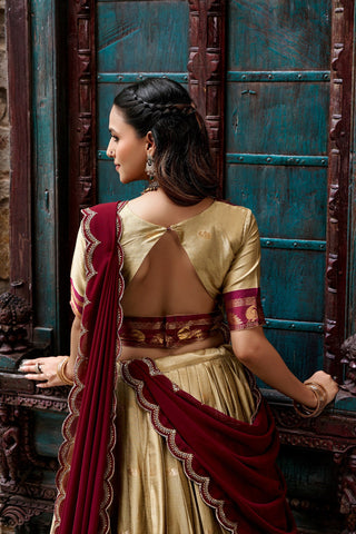 Chiku Cotton Silk Lehenga Set ClothsVilla