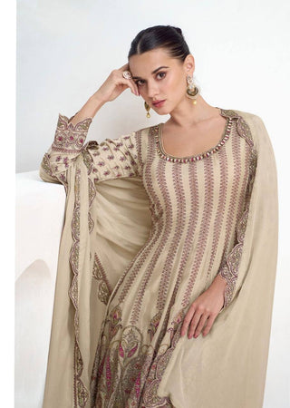 Chiku Elegant Chinon Embroidered Suit Set – Full Stitched ClothsVilla