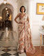 Chiku Tasar Silk Floral Print Saree ClothsVilla