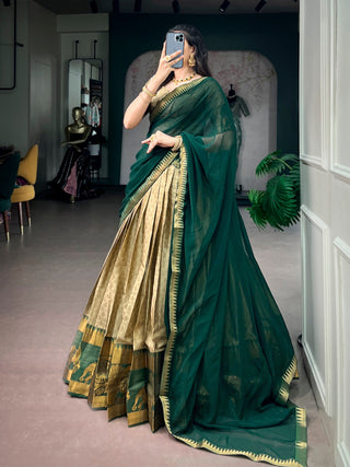 Chiku Zari Weaving Cotton Lehenga Set ClothsVilla