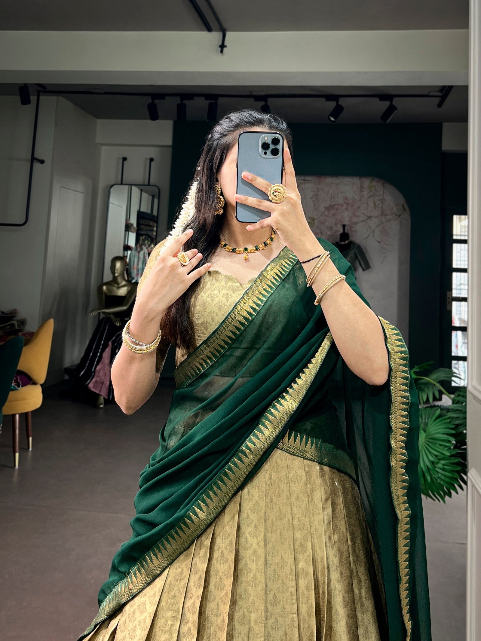 Chiku Zari Weaving Cotton Lehenga Set ClothsVilla