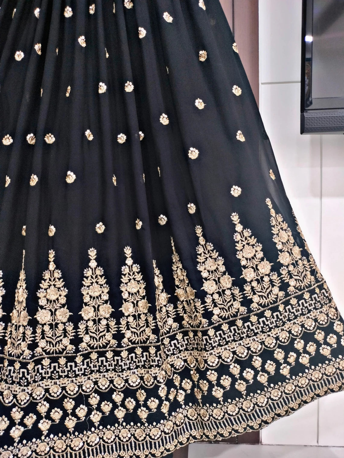Clothsvilla Black Lehenga Choli Set for Girls and Women