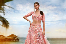 Load image into Gallery viewer, Coral Net Sequins and thread embroidery Semi-Stitched Lehenga choli &amp; Dupatta ClothsVilla