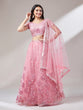Load image into Gallery viewer, Coral Net Sequinse Work Semi-Stitched Lehenga &amp; Unstitched Blouse, Dupatta Clothsvilla