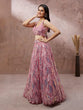 Load image into Gallery viewer, CORAL Net Sequinse Work Semi-Stitched Lehenga &amp; Unstitched Blouse, Dupatta ClothsVilla