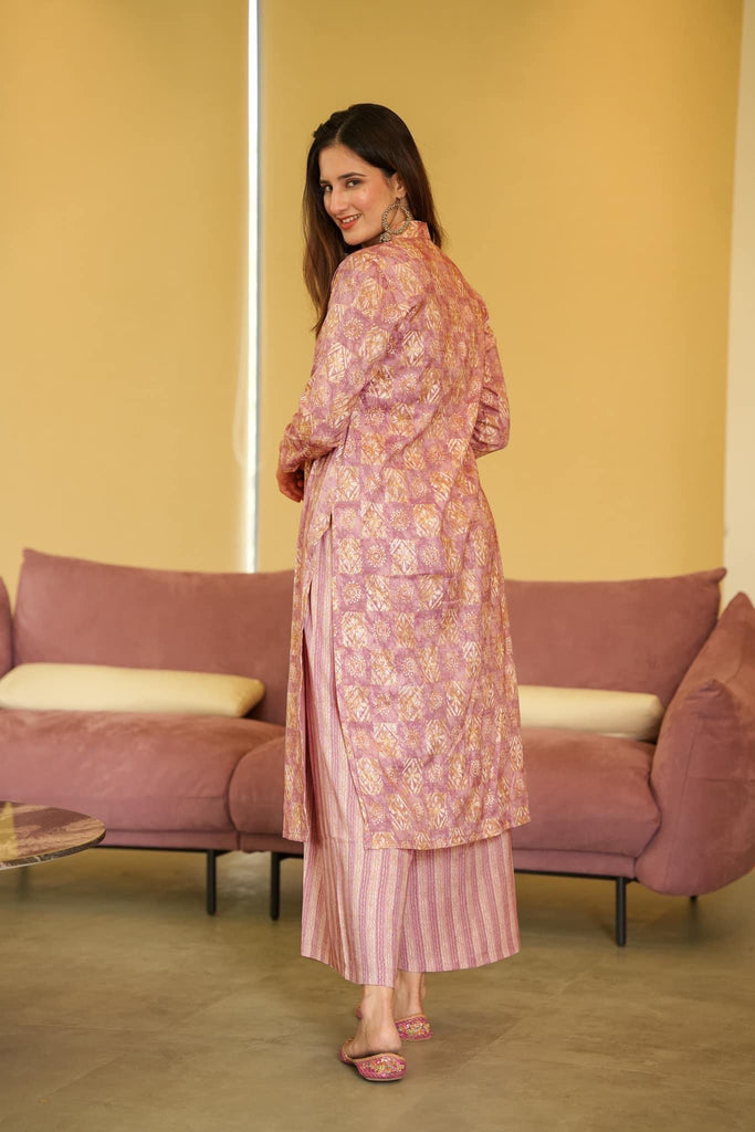 Coral Pure Maslin Digital Printed Kurta Set ClothsVilla