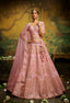 Coral Pure Silk Moti & Zarkan heavy embroidery Semi-Stitched Lehenga choli & Dupatta Clothsvilla