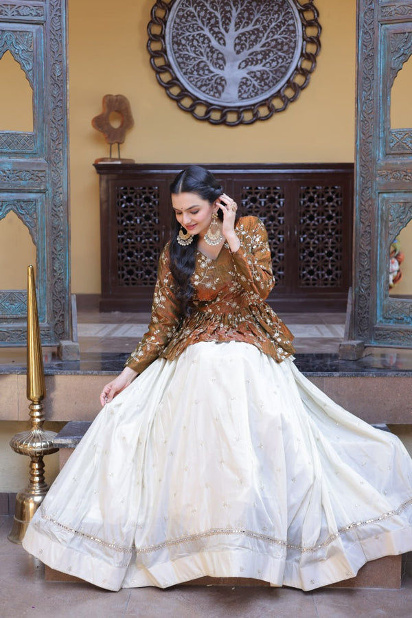 Cosmos Sequins Embroidered Lehenga Set ClothsVilla