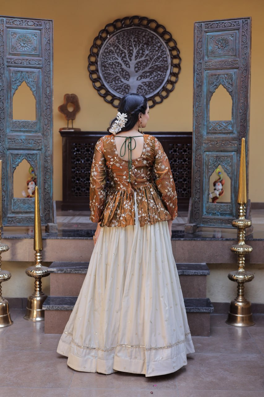 Cosmos Sequins Embroidered Lehenga Set ClothsVilla