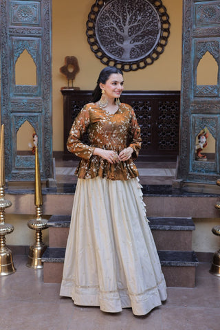 Cosmos Sequins Embroidered Lehenga Set ClothsVilla