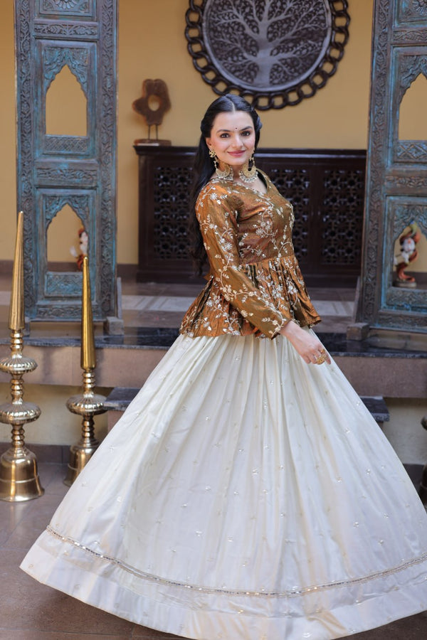Cosmos Sequins Embroidered Lehenga Set ClothsVilla