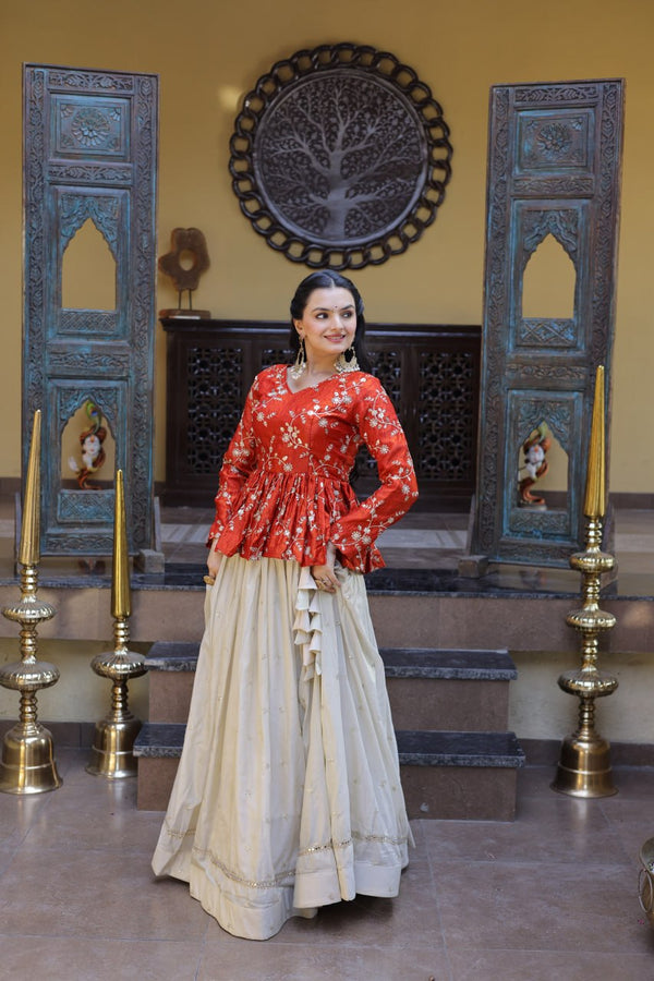 Cosmos Sequins Embroidered Lehenga Set ClothsVilla