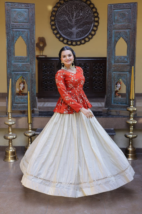Cosmos Sequins Embroidered Lehenga Set ClothsVilla