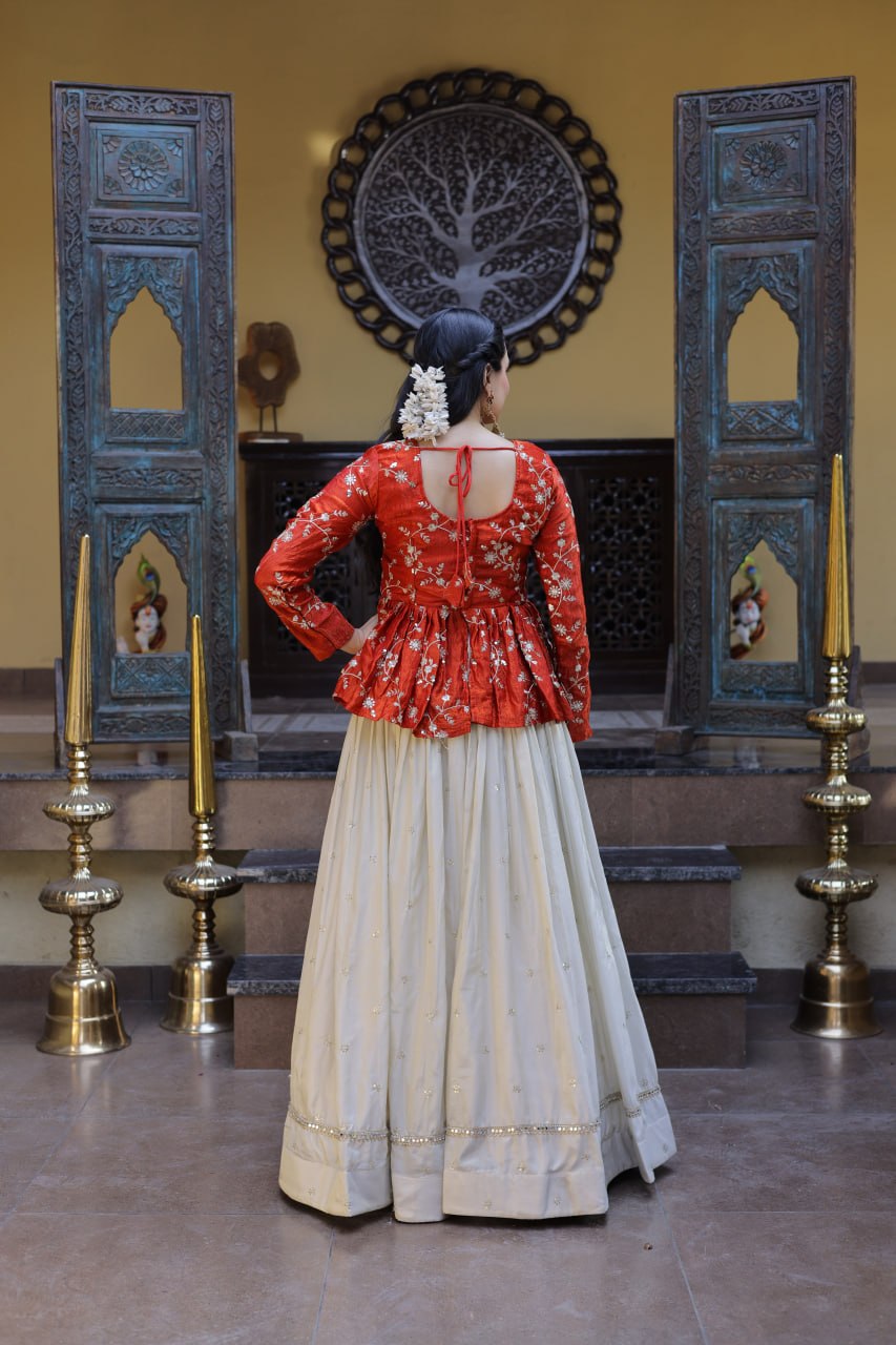 Cosmos Sequins Embroidered Lehenga Set ClothsVilla
