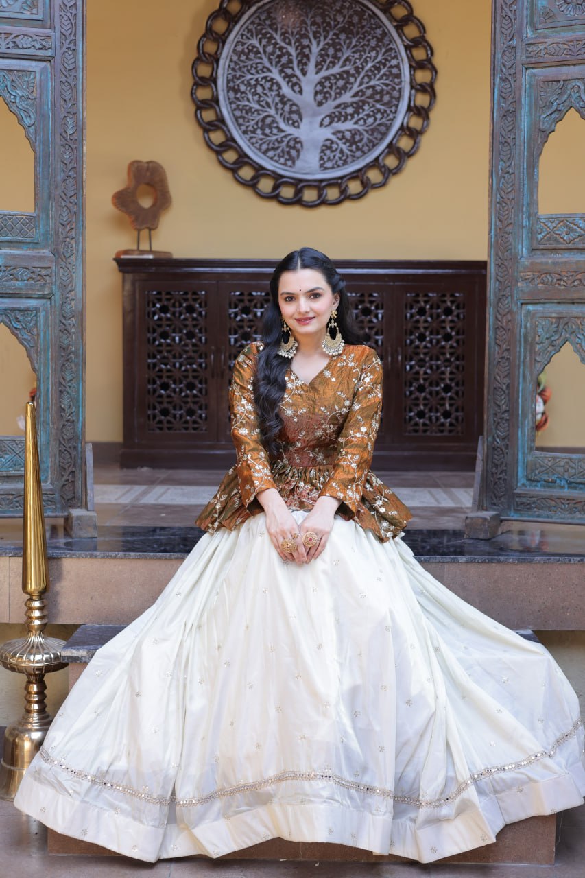 Cosmos Sequins Embroidered Lehenga Set ClothsVilla
