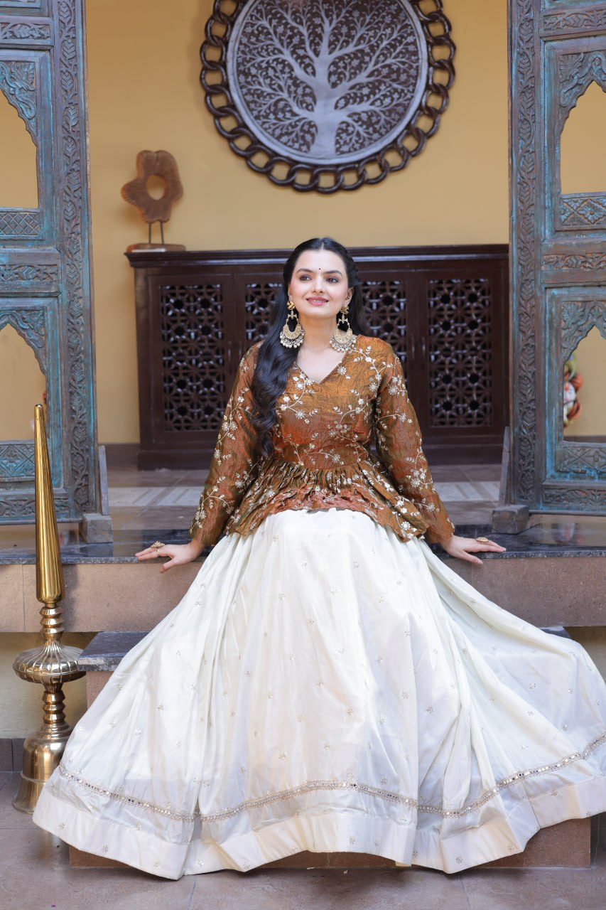 Cosmos Sequins Embroidered Lehenga Set ClothsVilla