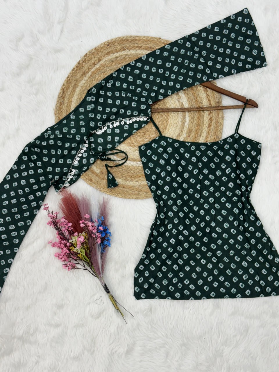 Cotton Bandhej Designer Kurti Outfit ClothsVilla