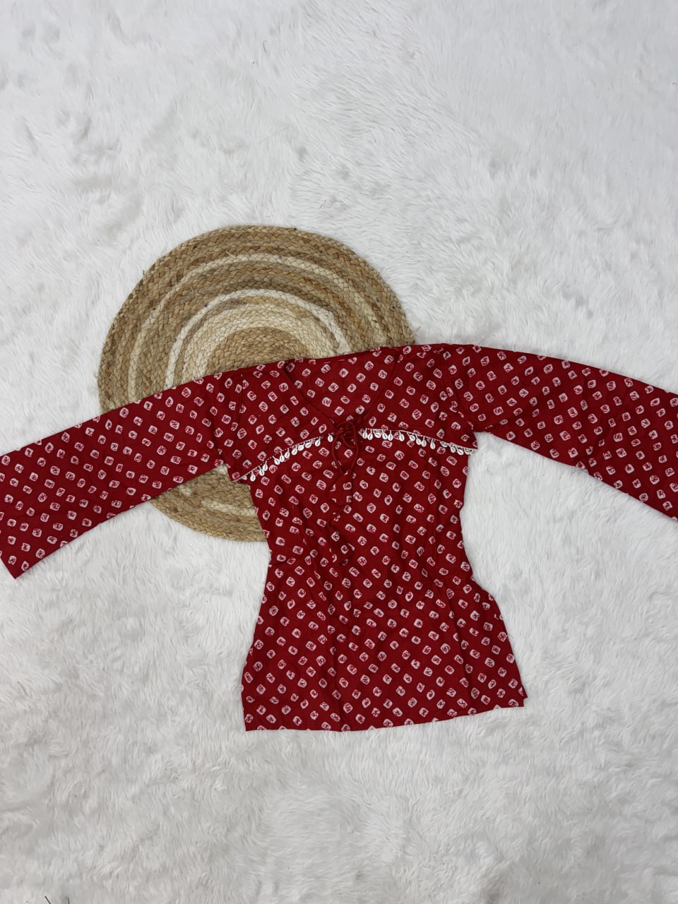 Cotton Bandhej Designer Kurti Outfit ClothsVilla