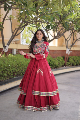 Cotton Gamthi & Gota Patti Work Lehenga with Shrug ClothsVilla