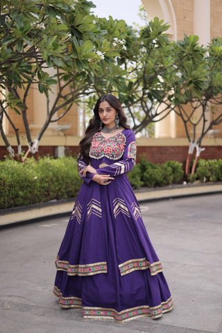 Cotton Gamthi & Gota Patti Work Lehenga with Shrug ClothsVilla