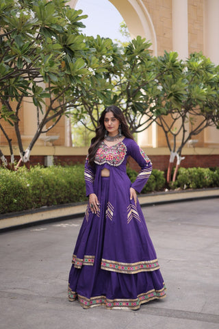 Cotton Gamthi & Gota Patti Work Lehenga with Shrug ClothsVilla