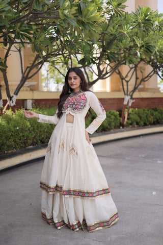 Cotton Gamthi & Gota Patti Work Lehenga with Shrug ClothsVilla