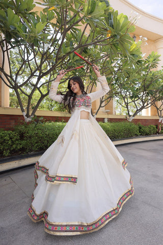 Cotton Gamthi & Gota Patti Work Lehenga with Shrug ClothsVilla
