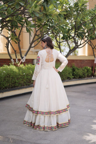 Cotton Gamthi & Gota Patti Work Lehenga with Shrug ClothsVilla