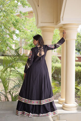 Cotton Gamthi & Gota Patti Work Lehenga with Shrug ClothsVilla
