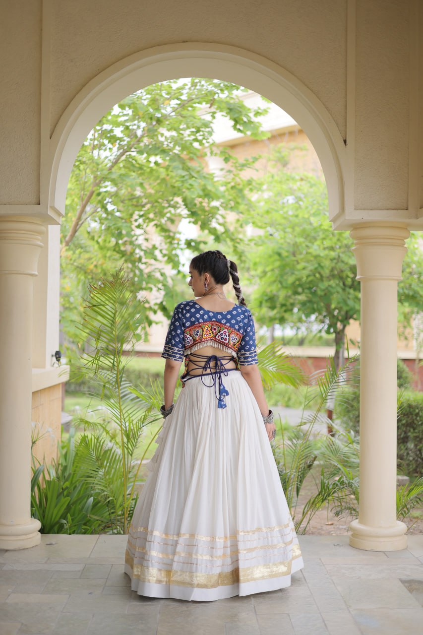 Cotton Gota Patti Bandhej Lehenga Set Clothsvilla