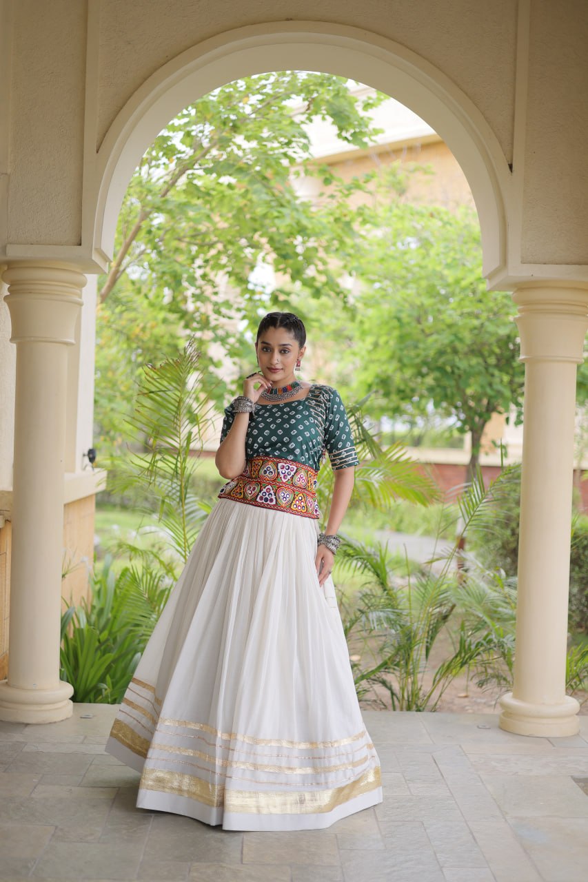 Cotton Gota Patti Bandhej Lehenga Set Clothsvilla