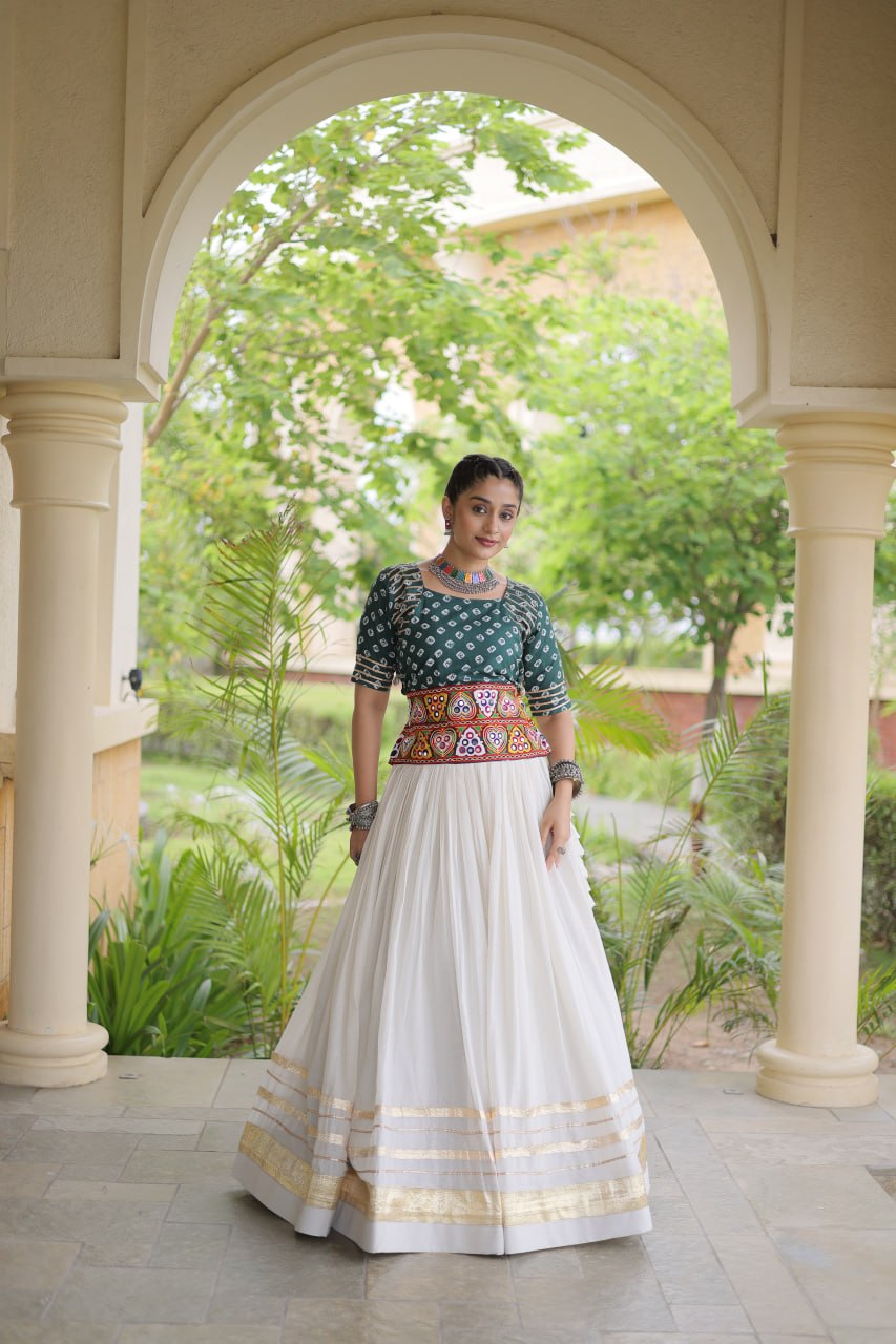 Cotton Gota Patti Bandhej Lehenga Set Clothsvilla