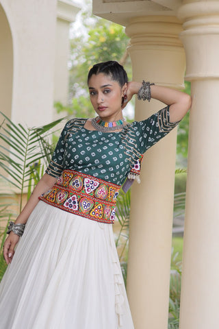 Cotton Gota Patti Bandhej Lehenga Set Clothsvilla