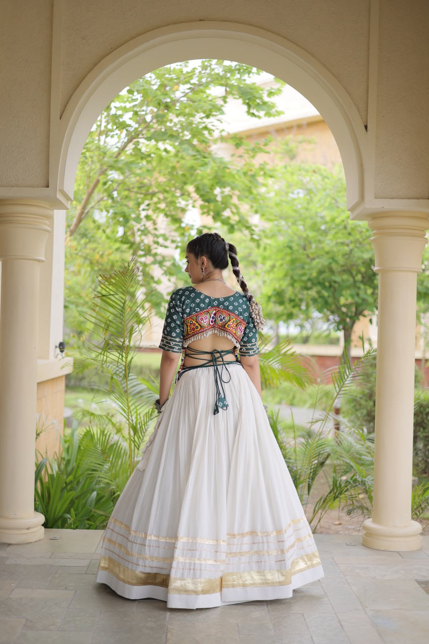Cotton Gota Patti Bandhej Lehenga Set Clothsvilla